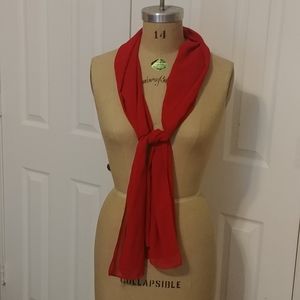Sheer red scarf